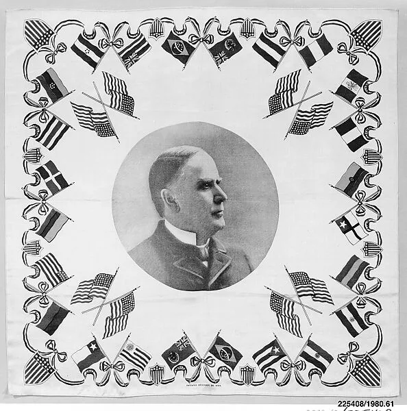 Handkerchief, Portrait of William McKinley — Unknown