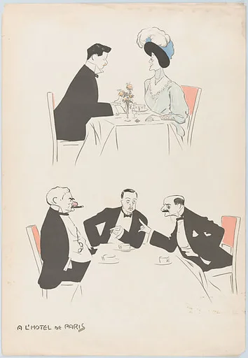 A L'Hotel de Paris (two tables, one with J. P. Morgan), from Monte Carlo, 2nd Serie