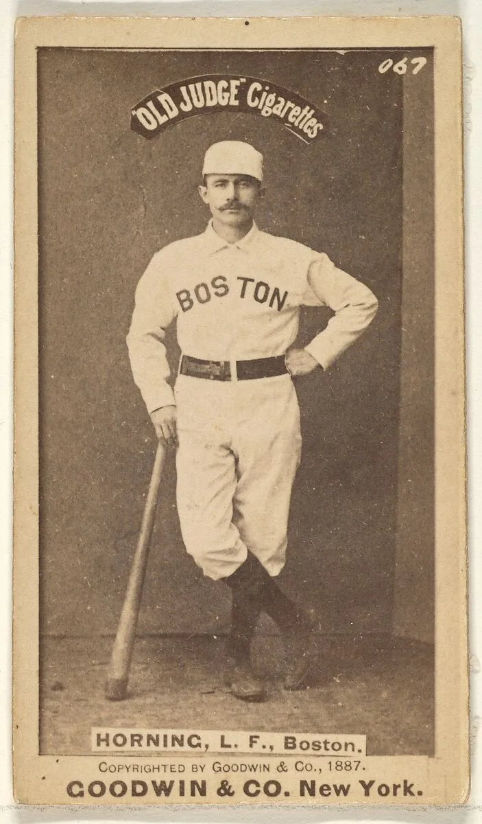 Horning, Left Field, Boston, from the Old Judge series (N172) for Old Judge Cigarettes — Goodwin & Company