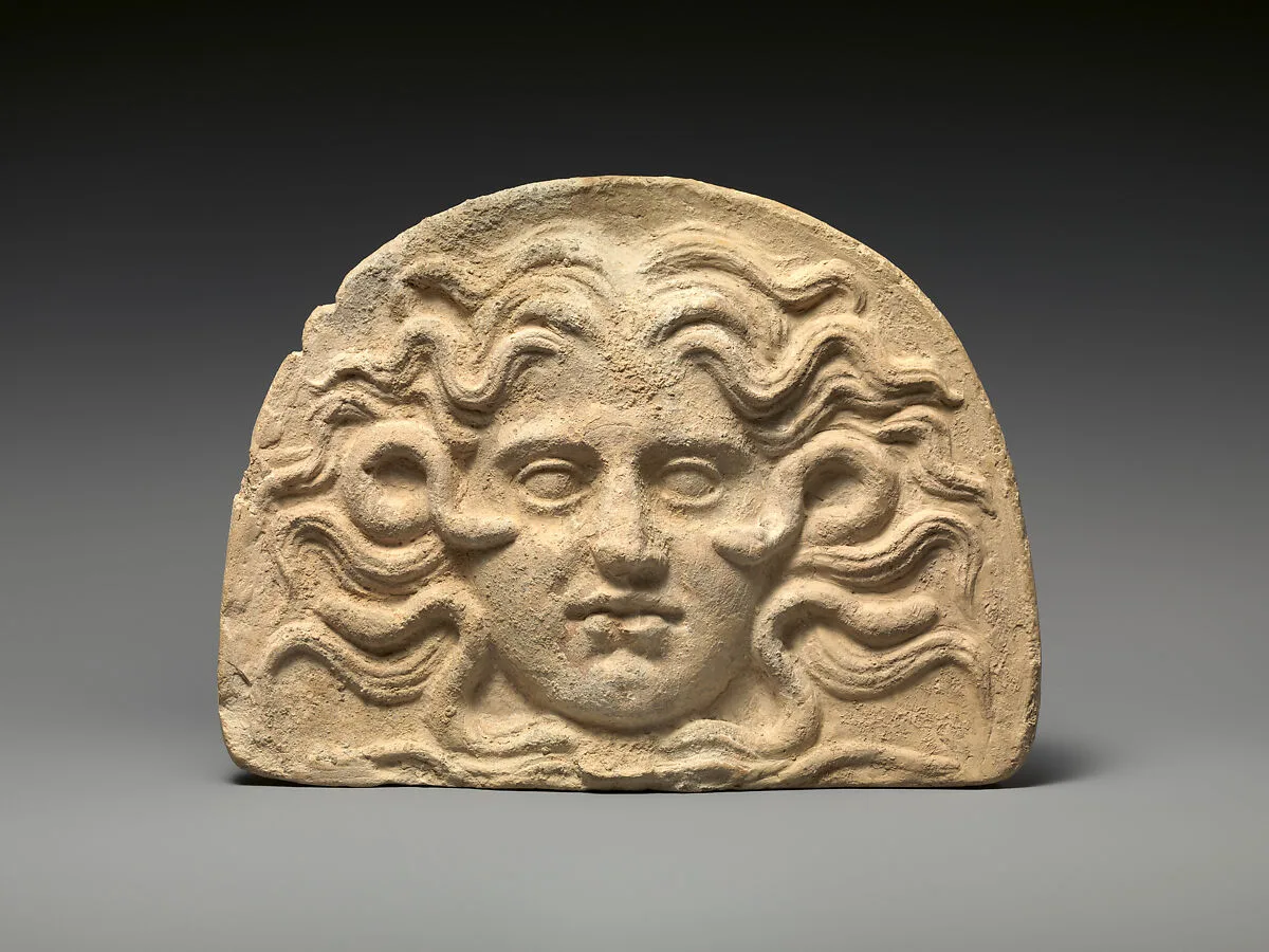 Antefix, head of Medusa — Unknown