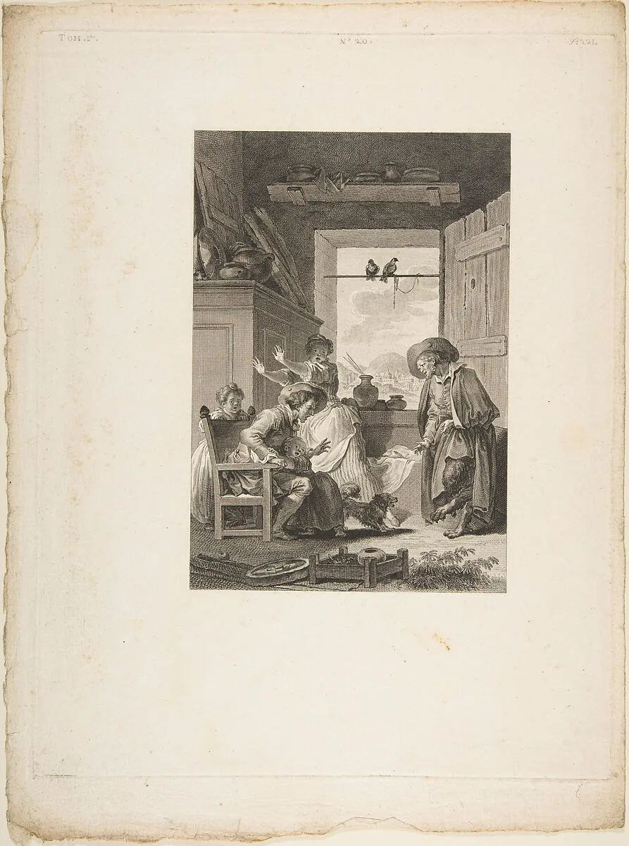 Belphegor, from "Contes et nouvelles en vers par Jean de La Fontaine. A Paris, de l'imprimerie de P. Didot, l'an III de la République, 1795" — Jean de La Fontaine|Jean Honoré Fragonard|Jean-Baptiste Patas|Pierre Didot l'ainé