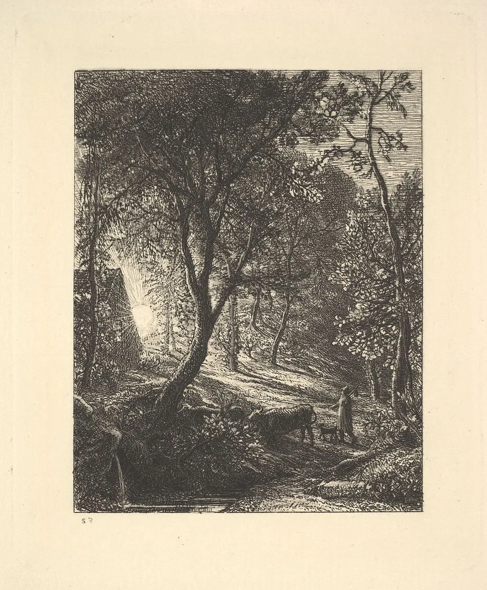 The Herdsman's Cottage, or Sunset — Samuel Palmer