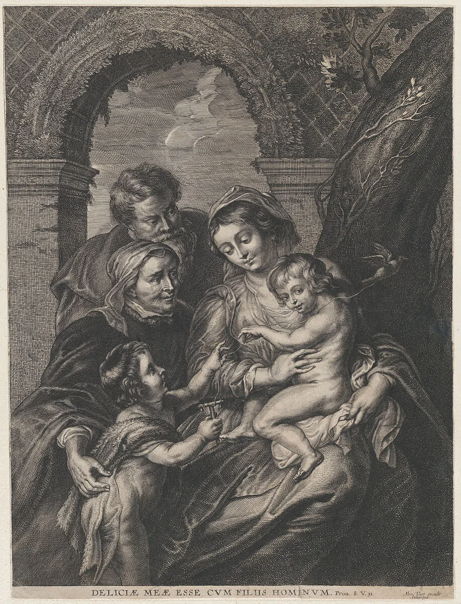 The Holy Family with Saint Elizabeth and the infant Saint John the Baptist, holding a bird on a string — Peter Paul Rubens|Alexander Voet II|Anonymous