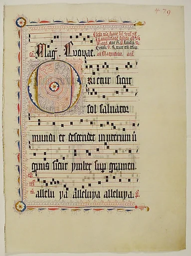 Manuscript Leaf with Initial O, from an Antiphonary
