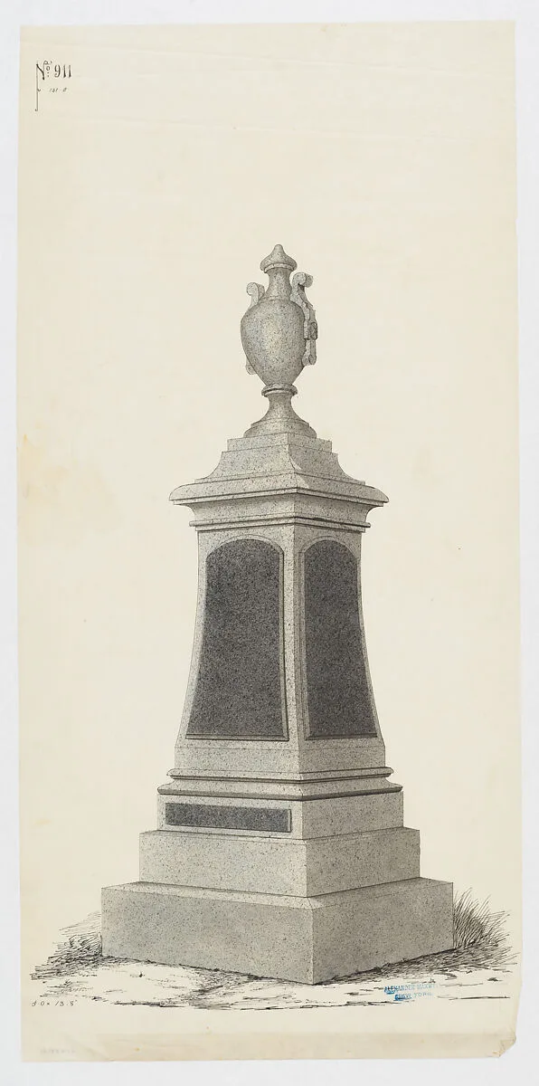 Grave Monument, Pillar Topped with a Vase, No. 911 — Alexander Maxwell
