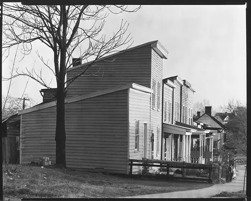 [Oblique View of Row of Frame Houses, Virginia]