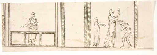 Unidentified building, ceiling or wall, painted frieze or decorative panels (recto) Unidentified building, cornice (verso)