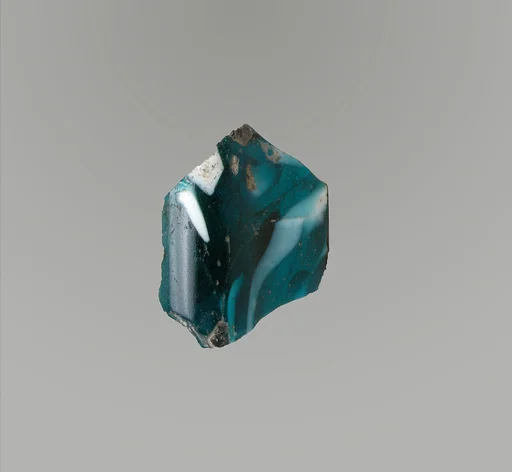 Glass mosaic ribbed bowl fragment