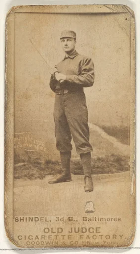 Shindle, 3rd Base, Baltimore Orioles, from the Old Judge series (N172) for Old Judge Cigarettes