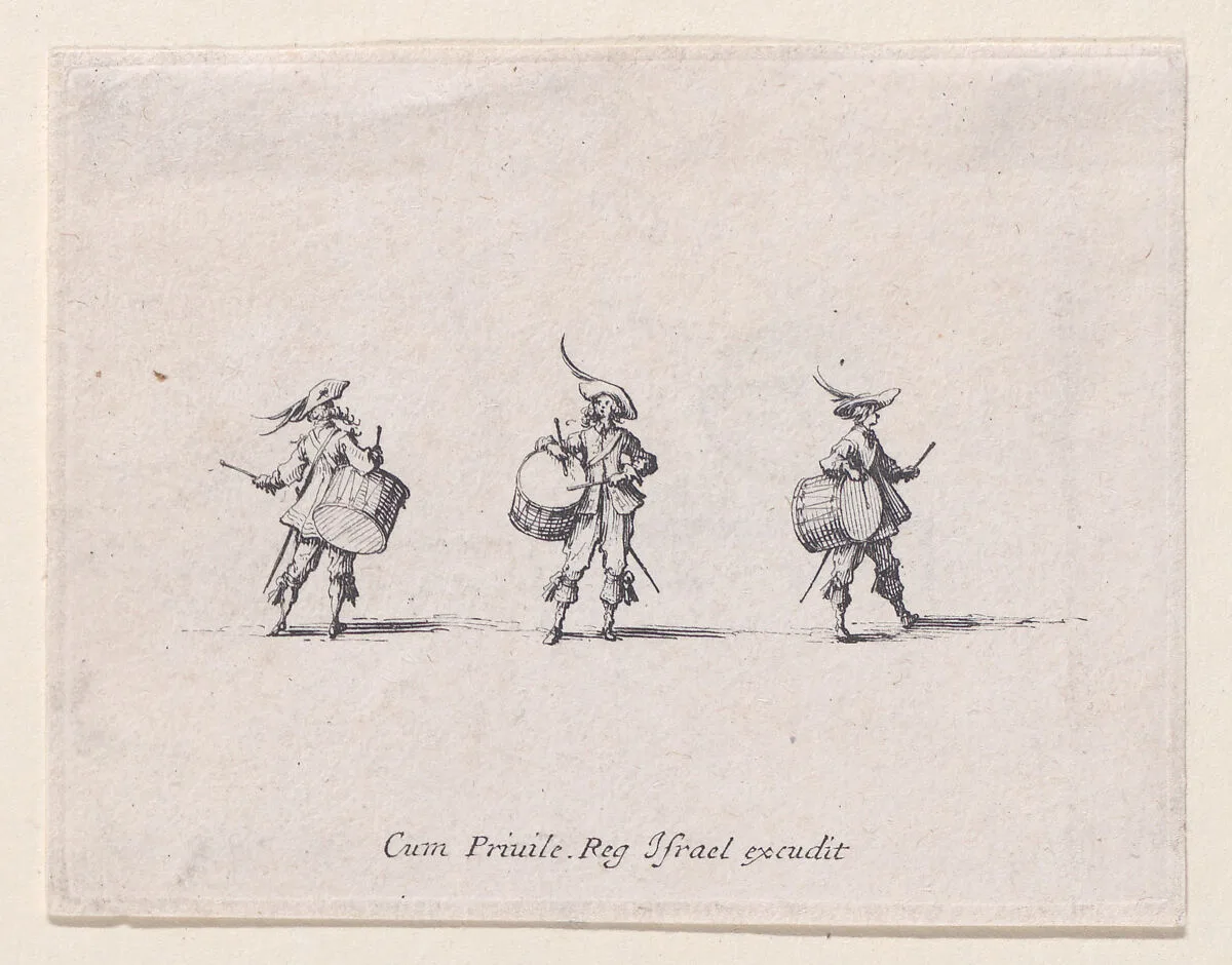 L'Ecercice du Tambour (Drill with Drums), from Les Exercices Militaires (The Military Exercises) — Jacques Callot|Israël Henriet
