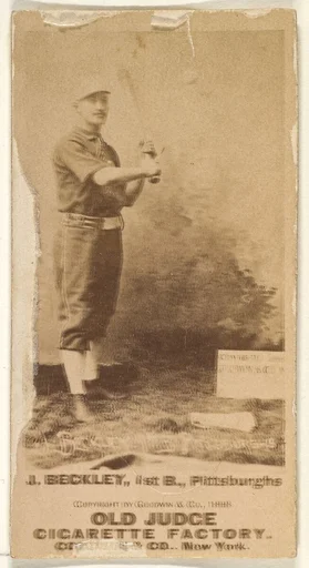 Jacob Peter "Eagle Eye" Beckley, 1st Base, Pittsburgh, from the Old Judge series (N172) for Old Judge Cigarettes