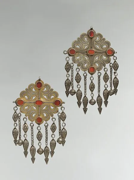 Pair of Floral Pectoral Ornaments — Unknown