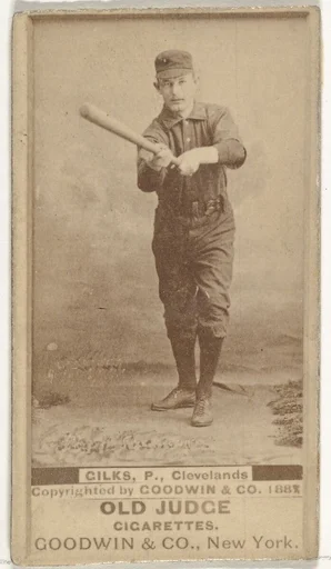 Robert James "Bob" Gilks, Pitcher, Cleveland, from the Old Judge series (N172) for Old Judge Cigarettes