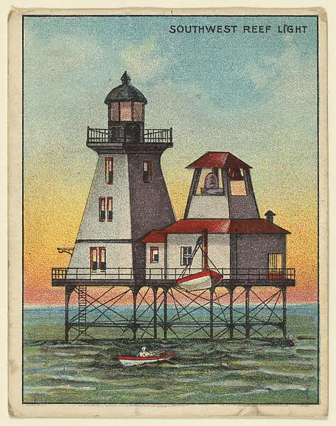 Southwest Reef Light, from the "Lighthouse Series" (T77), issued with Hassan Cigarettes by the American Tobacco Company — American Tobacco Company