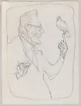 Drawing of Nelson Rockefeller as St. Francis Assisi — Patrick Oliphant