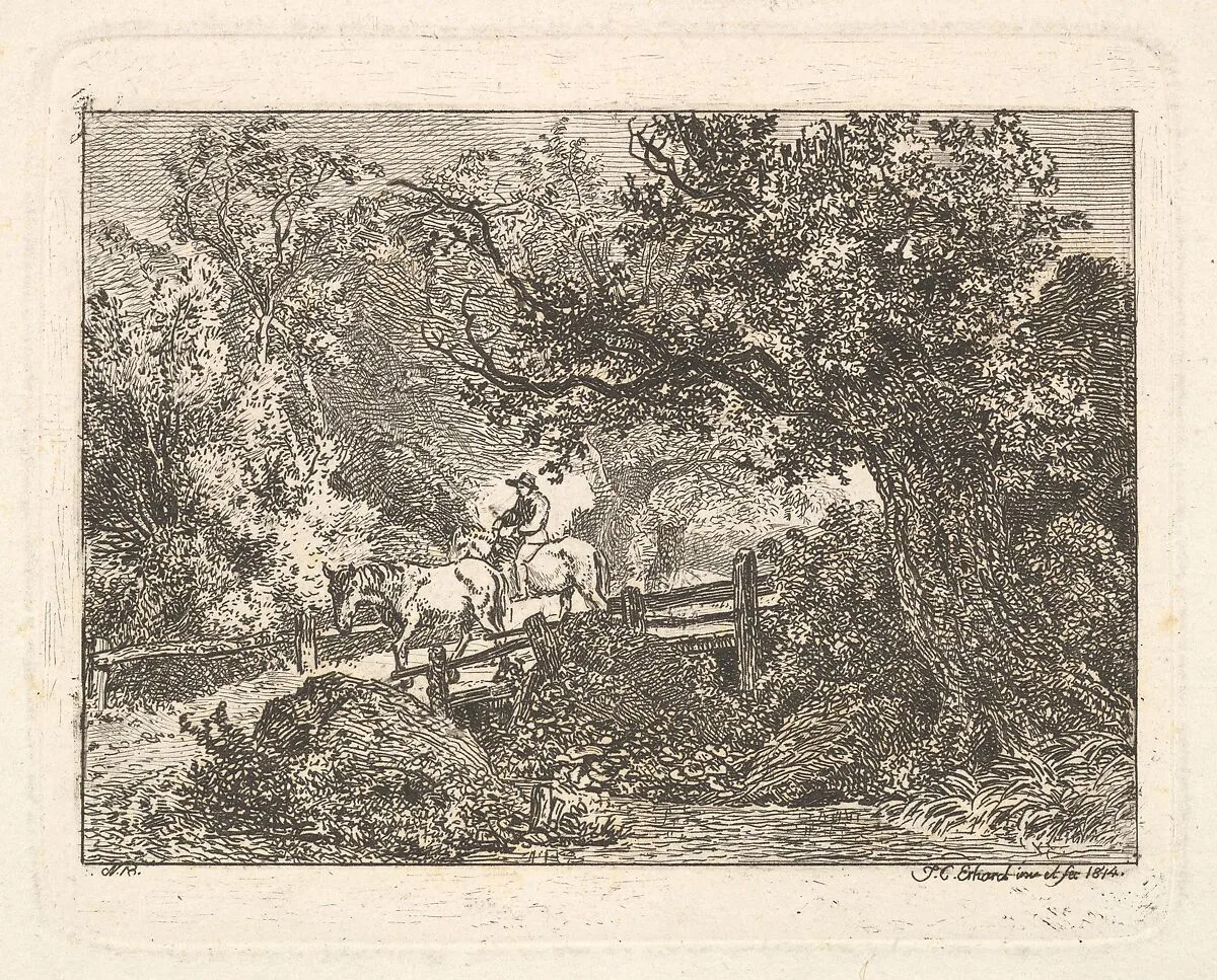 The Peasant on Horseback and the Riderless Horse — Johann Christoph Erhard