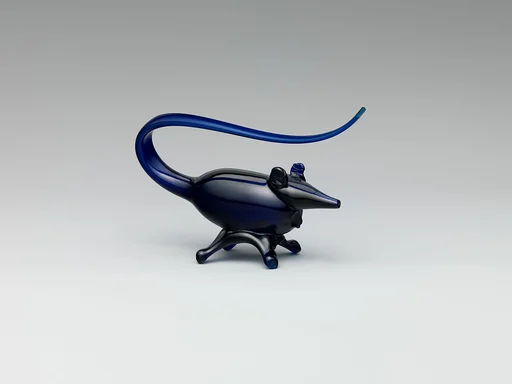 Figure of a Mouse in Deep Blue Glass