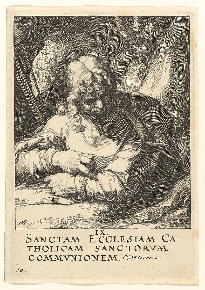 St. James the Less, from Christ, the Apostles and St. Paul with the Creed — Hendrick Goltzius