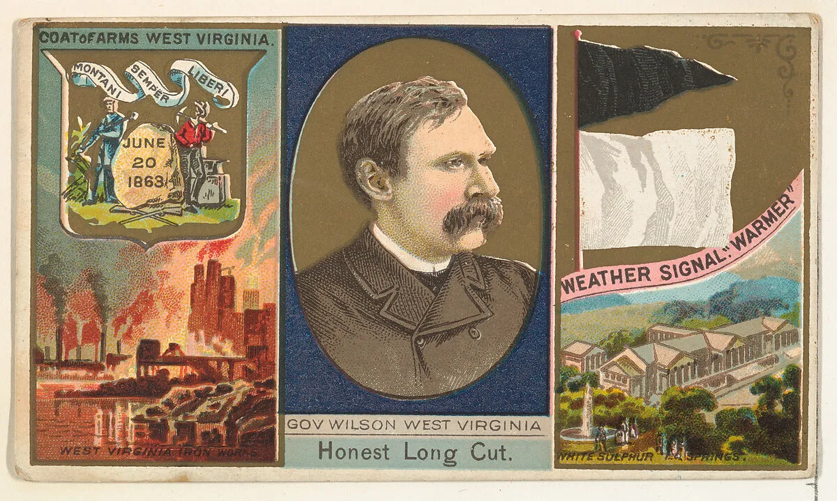 Governor Wilson, West Virginia, from "Governors, Arms, Etc." series (N133-1), issued by Duke Sons & Co. — W. Duke, Sons & Co.