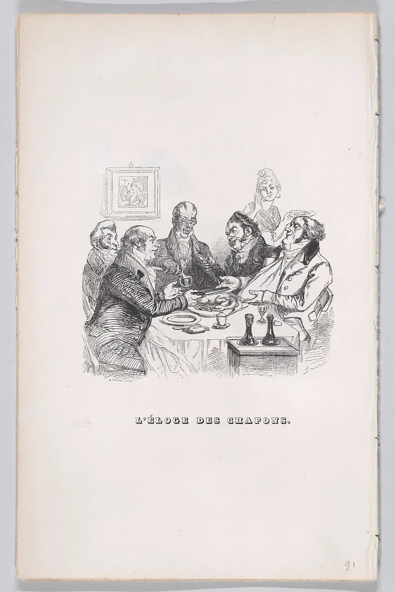 "Praise of Chicken" from The Complete Works of Béranger — Pierre Jean de Béranger|Lacoste, Paris|Fournier & Perrotin|J. J. Grandville