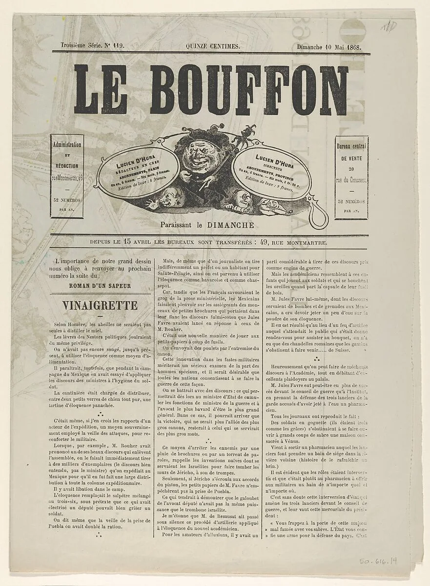 Le Bouffon - Le Salon de 1868 — Edward Ancourt|Gustave Courbet|Camille Corot|Edouard Manet|Charles-François Daubigny|Eugène Fromentin|Gustave Doré|Charles Sellier|François-Emile Ehrmann|Friedrich Schenk|Georg Edward Otto Saal|Charles-Victor-Eugène Lefebrve|Charles-Louis Vielcazal|Auguste-André Lançon|Charles Théodore|Amable-Gabriel de La Foulhouze|Joseph-Victor Ranvier|Alphonse-Eugène-Félix Le Cadre|Jules Richomme|Charles Monginot|Sir Lawrence Alma-Tadema