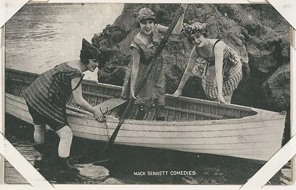 Bathing beauties in costume with rowboat from Mack Sennett Comedies Arcade series (W423) — Unknown