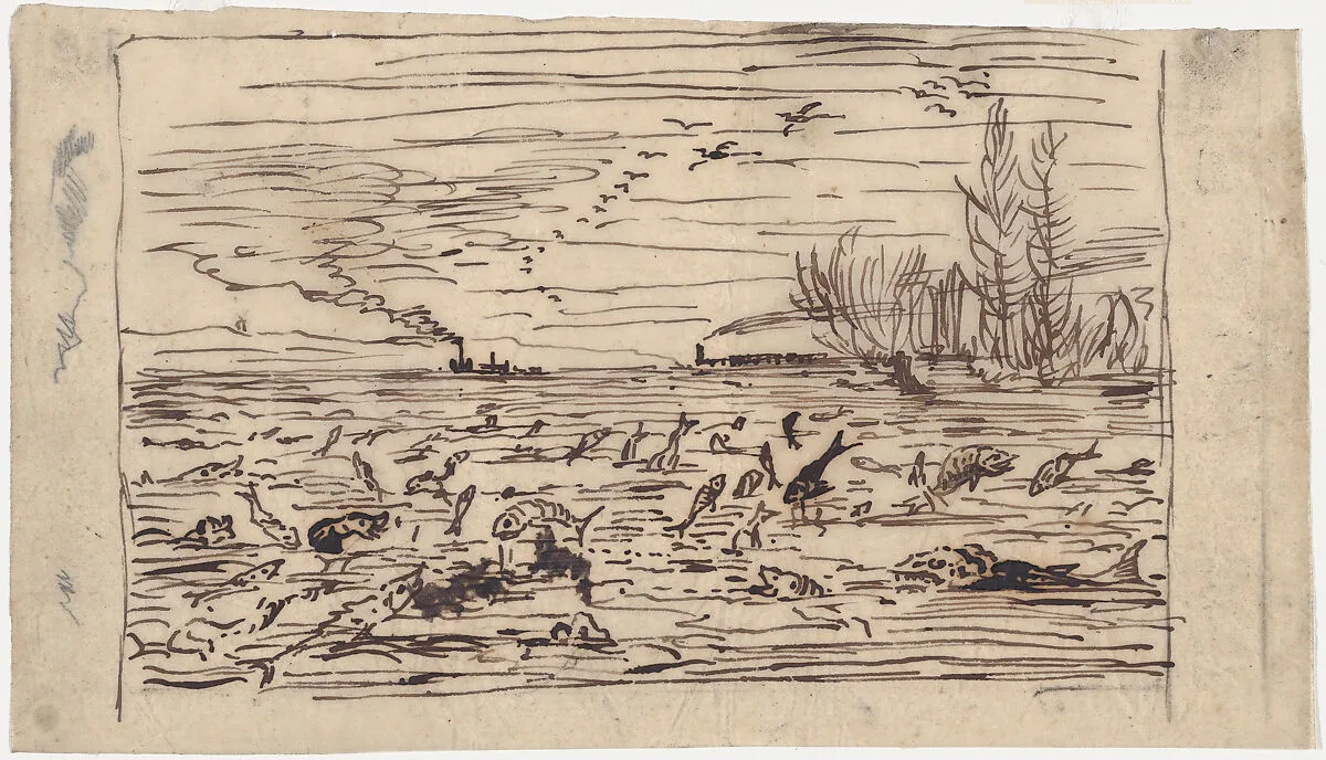Rejoicing of the Fish at the Departure of the Cabin boy — Charles-François Daubigny