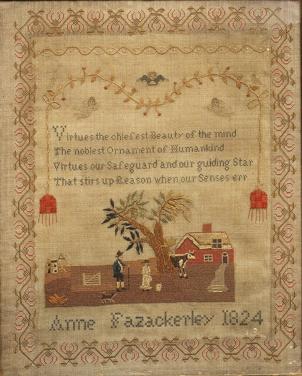 Embroidered sampler — Anne Fazackerley