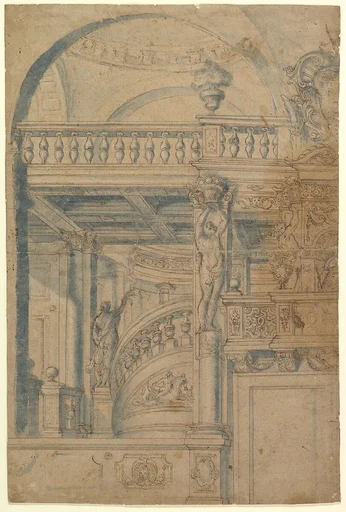 Elevation of a Stairway and Balustrade