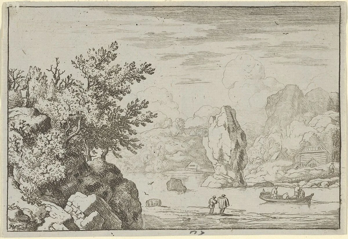 The Rock in the Middle of the River — Allart van Everdingen