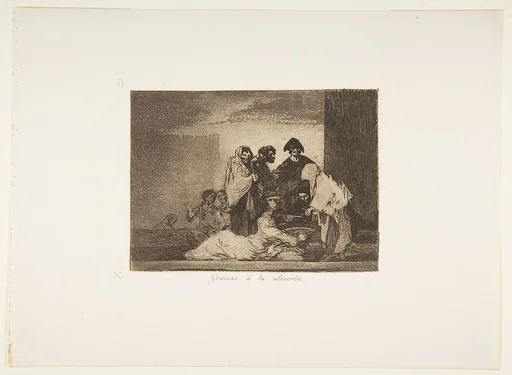 Plate 51 from "The Disasters of War" (Los Desastres de la Guerra): 'Thanks to the millet' (Gracias á la almorta)