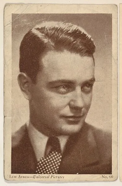Lew Ayers, No. 60, bakery card from the Film Stars series (D32), issued by the Drake Brothers Bakery — Drake Brothers Bakery