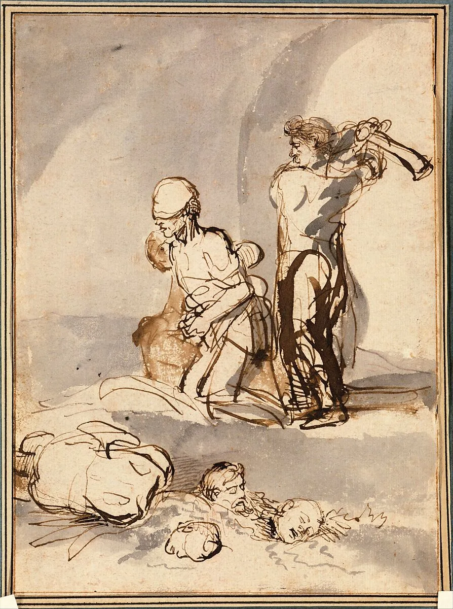 Beheading of Anabaptist Martyrs — School of Rembrandt van Rijn