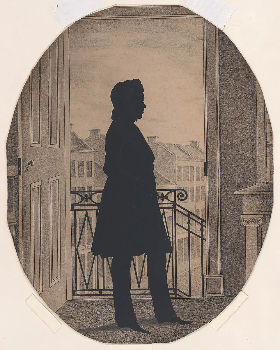 Silhouette of a Young Man Before an Open Window, Facing Right — William Henry Brown