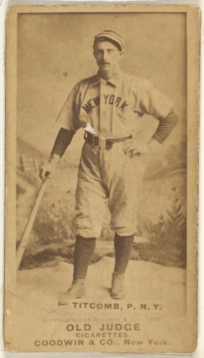 Ledell "Cannonball" Titcomb, Pitcher, New York, from the Old Judge series (N172) for Old Judge Cigarettes — Goodwin & Company