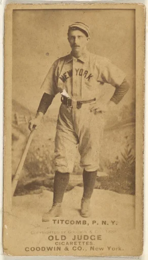 Ledell "Cannonball" Titcomb, Pitcher, New York, from the Old Judge series (N172) for Old Judge Cigarettes