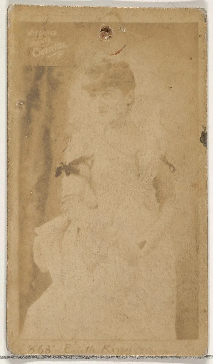 Card 868, Edith Kingdon, from the Actors and Actresses series (N45, Type 2) for Virginia Brights Cigarettes — Allen & Ginter