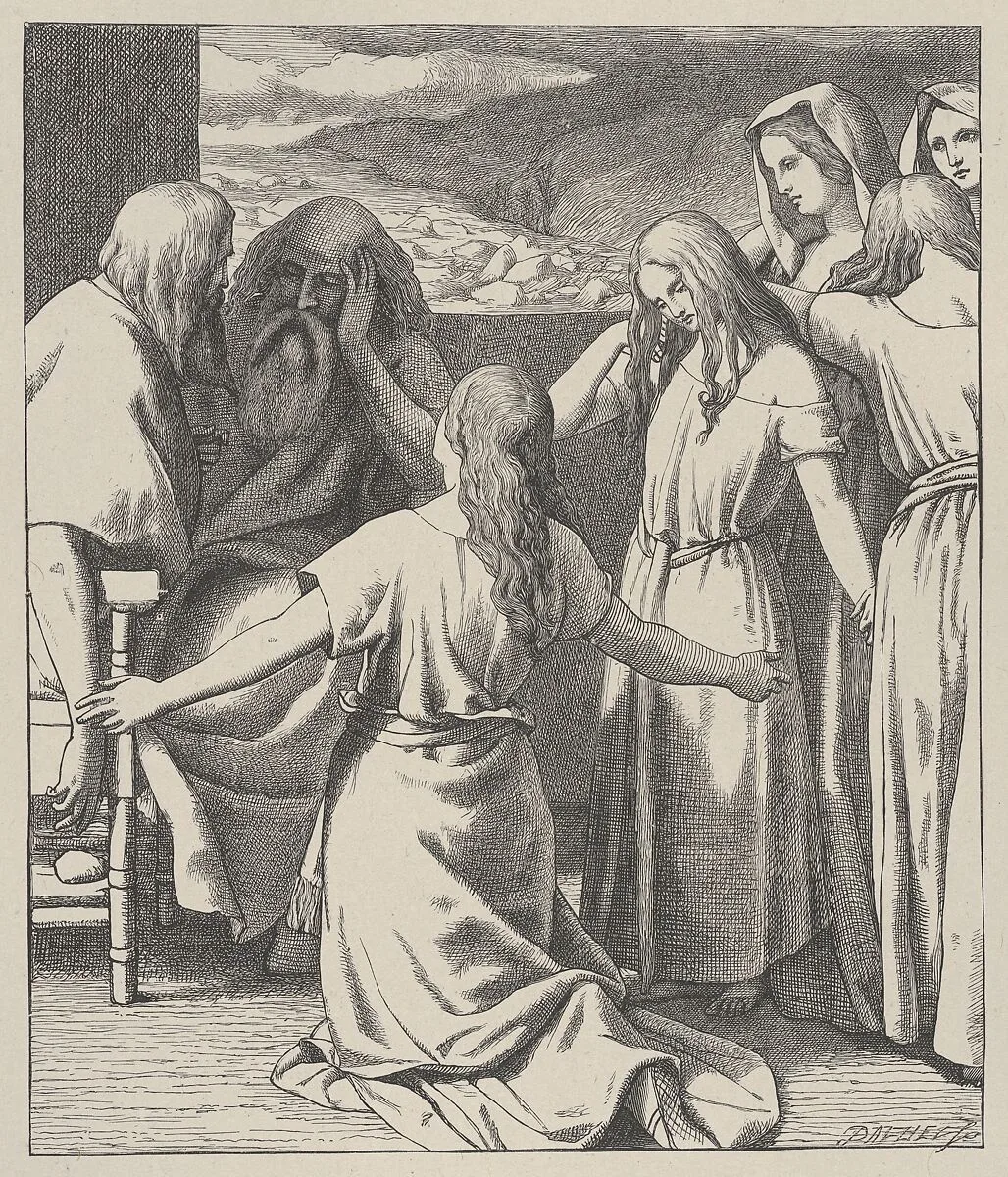 The Daughters of Zelophehad, from "Dalziels' Bible Gallery" — Camden Press|Scribner and Welford|Dalziel Brothers|Frederick Richard Pickersgill