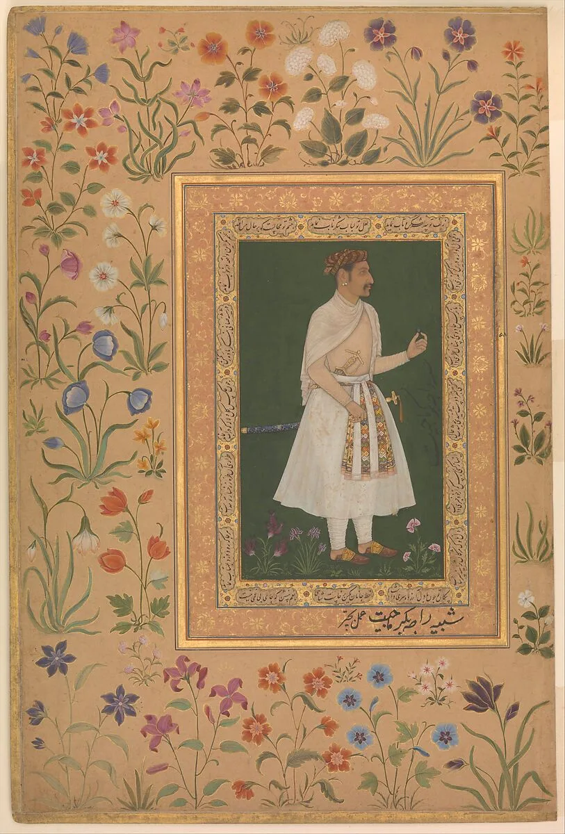 "Portrait of Raja Bikramajit (Sundar Das)", Folio from the Shah Jahan Album — Bichitr|Mir 'Ali Haravi