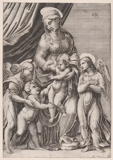The Virgin, the Infant Christ, Infant Saint John, and Two Angels