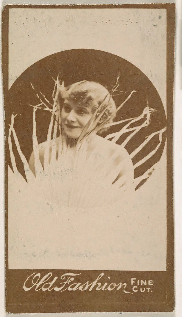 Actress posing behind reeds, from the Actresses series (N664) promoting Old Fashion Fine Cut Tobacco — Unknown
