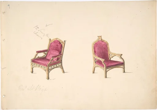 Design for Two Medieval Style Armchairs for "Rev. W. Lloyd"