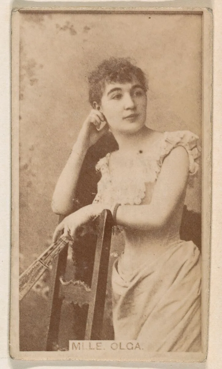 Mlle. Olga, from the Actresses series (N245) issued by Kinney Brothers to promote Sweet Caporal Cigarettes — Kinney Brothers Tobacco Company