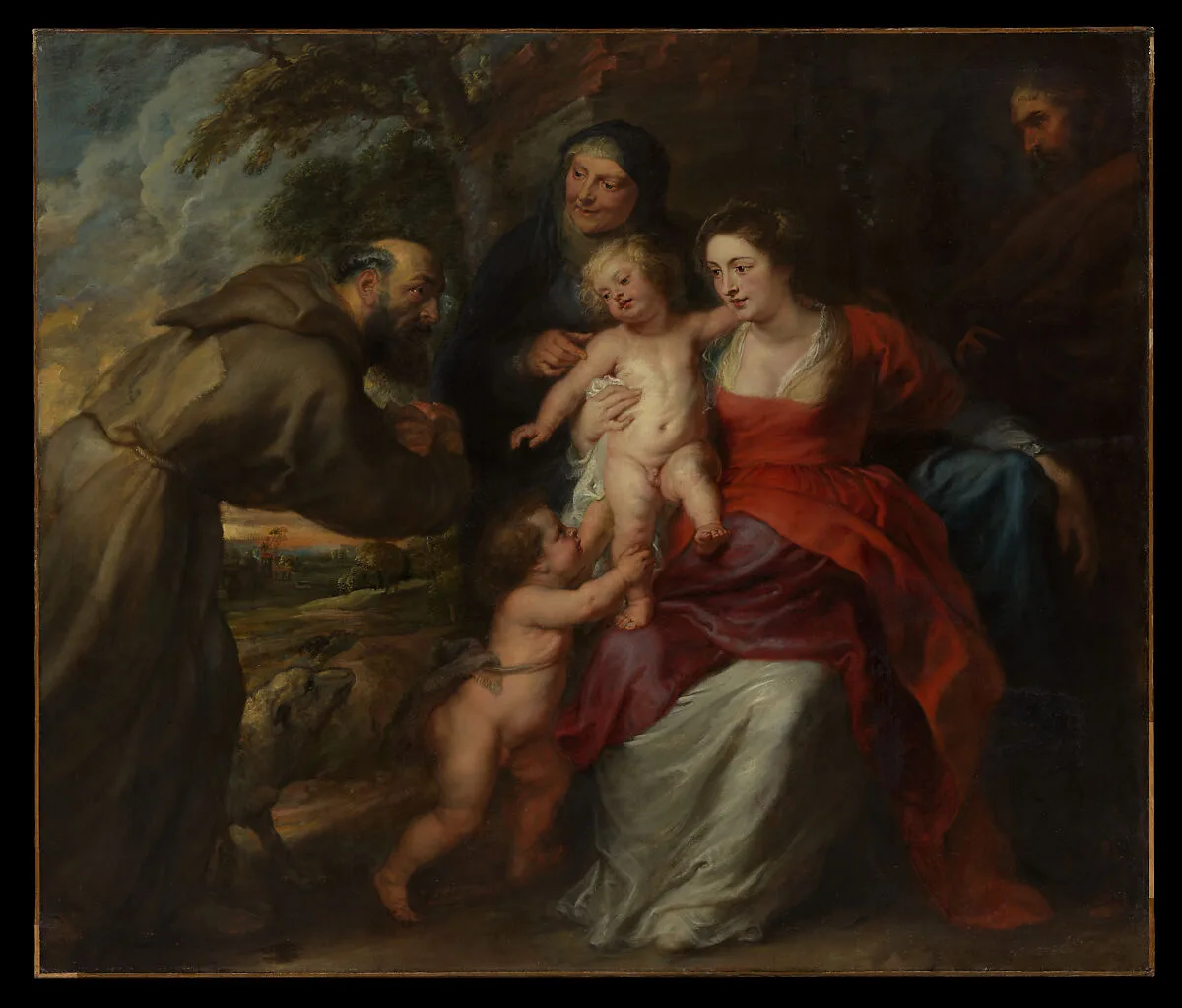 The Holy Family with Saints Francis and Anne and the Infant Saint John the Baptist — Peter Paul Rubens