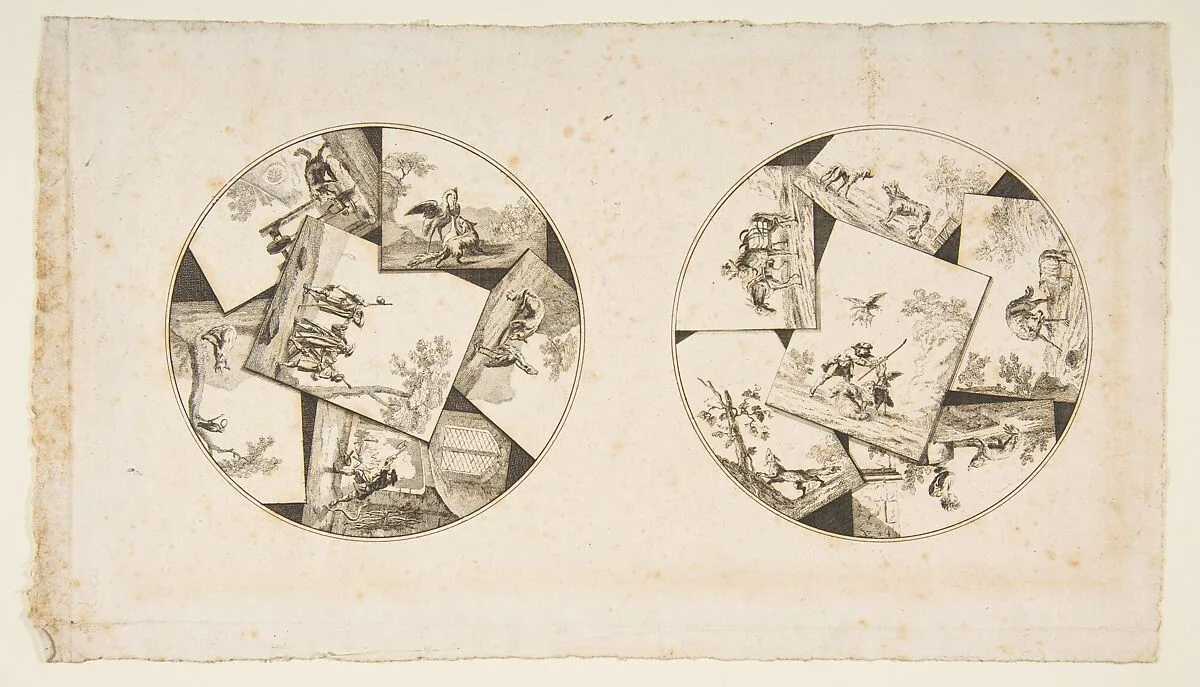 Designs for Plates Taken from Oudry's Illustrations to La Fontaine's Fables — Jean-Baptiste Oudry|Anonymous, 18th century