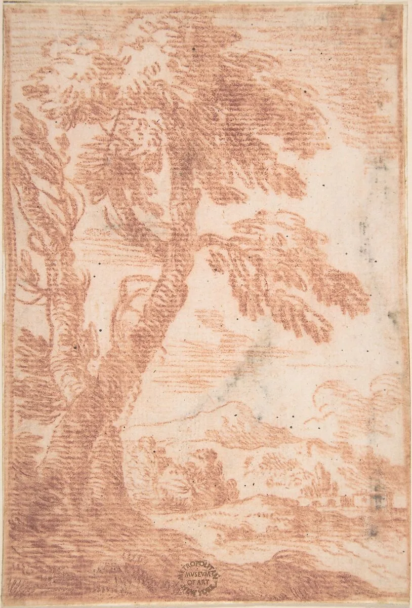 Distant Landscape with Tree in Foreground — Aureliano Milani
