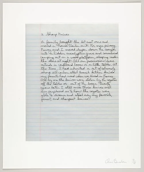 Coyote Stories — Chris Burden|Edition Jacob Samuel|Edition Jacob Samuel