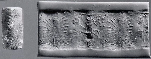 Cylinder seal with animal and divine symbols