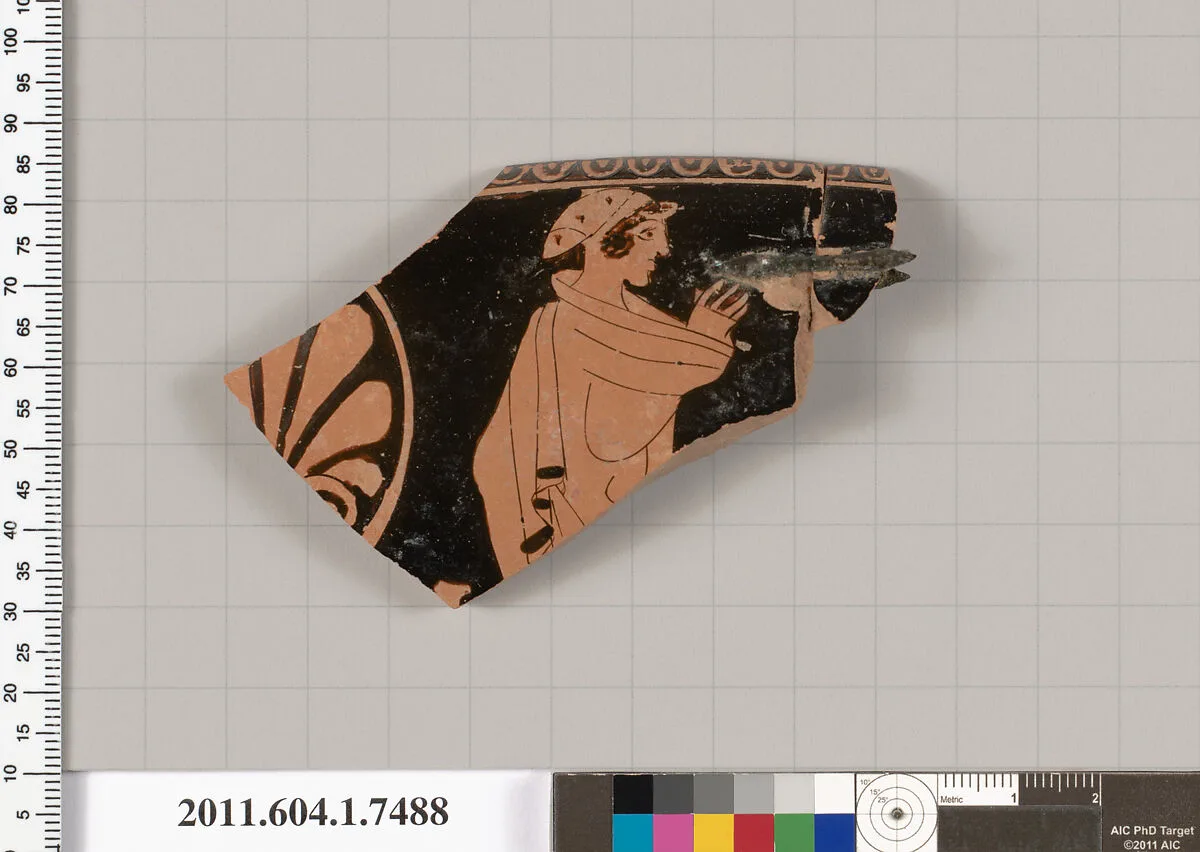 Terracotta rim fragment of a kylix (drinking cup) — Unknown