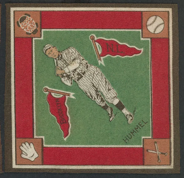 John Hummel, Brooklyn, National League from Baseball Players Felt Blanket series (B18) — Unknown